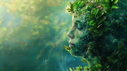 Rolgordijnen Artistic image of mother earth. World environment and mother earth day concept: Celebrating our planet's beauty and promoting environmental awareness Generative AI © Pavithiran