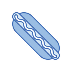 Blue Color  Hot Dog vector icon