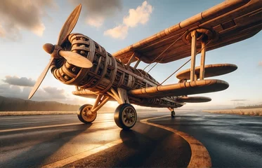 Photo sur Plexiglas Ancien avion a plane made entirely out of wood