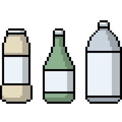 pixel art of bottle blank label - 767056118