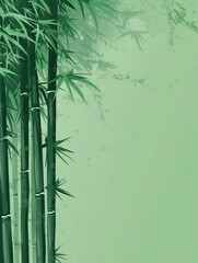 Bamboo near a pond with a small Buddha statue in a serene garden Generative AI