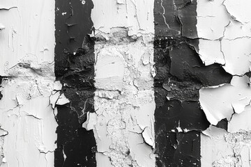 The grunge black and white modern background has abstract dark spots, lines, chips, and dust. - obrazy, fototapety, plakaty