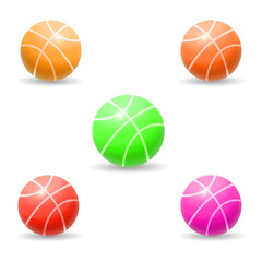 set of basketball balls icons