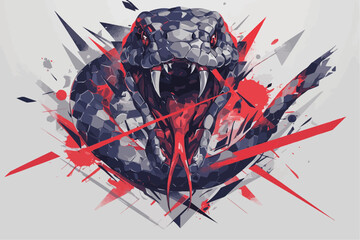 Dark Power Snake Vector Logo