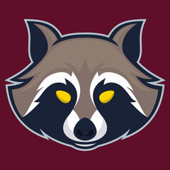 Raccoon Head Animal Logo Vector