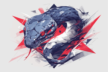 Dark Power Snake Vector Logo
