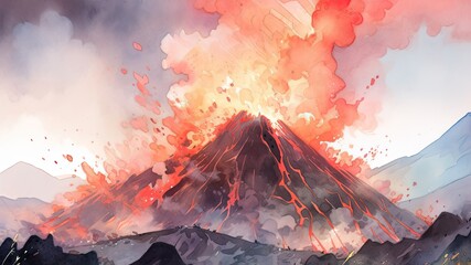 火山の噴火 - obrazy, fototapety, plakaty