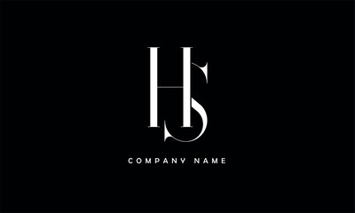 SH, HS, S, H Abstract Letters Logo Monogram - obrazy, fototapety, plakaty