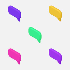 set of colorful speech bubbles