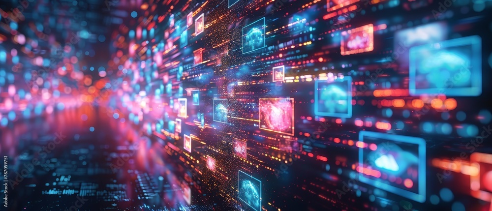 Aufkleber An online content distribution concept. A social network service. A streaming video service. An NFT token. An unfungible token.