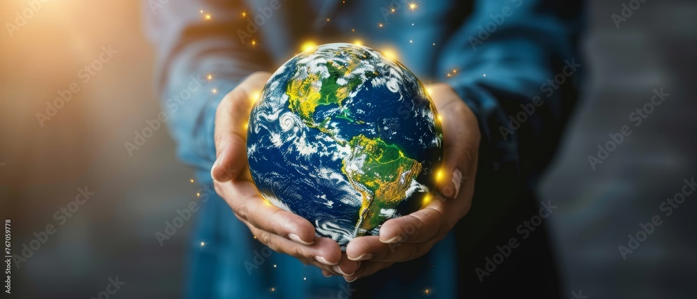 Poster concept of global communication networks. environmental technology. sustainable development goals. s