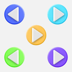 media play buttons for vector set