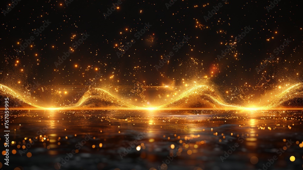 Aufkleber flashing lights and glares on a transparent background. bright gold flashes and glares. bright rays 