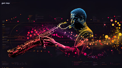 World Jazz Day, Unnecessarily Minimalist and beautiful color coded, Generative Ai