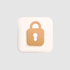 lock icon on metal button