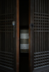 the windows of a traditional Korean house