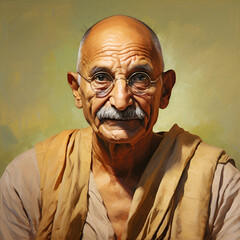 Gandhi  with beard and glasses