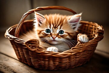 Kitten in a Basket: Cozy Cuteness