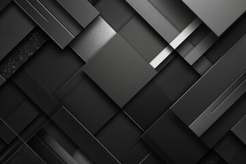Abstract Black and Grey Background with Geometric Shapes and Lines, Modern Graphic Design - obrazy, fototapety, plakaty