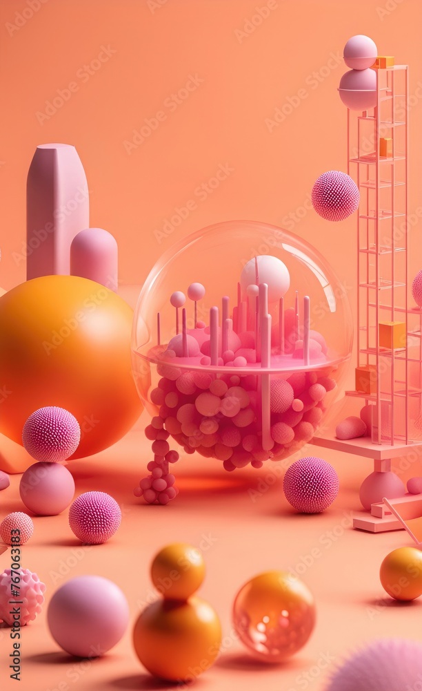 Aufkleber Inspirational minimal style abstract shapes background.