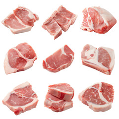 Pork background die-cut set. Generative AI.