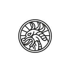 vector illustration of nordic ancient dragon logo icon with symbol of strength and power