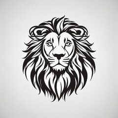 Flat logo illustration of "Lion" ver2 colorful background