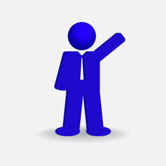 3d person with blue eyes