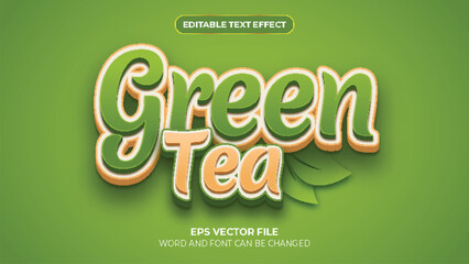 Green tea editable text effect template