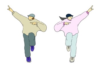 ダンス　男性　女性　ポーズ