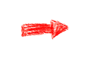 A red arrow pointing right on a transparent background. A symbol for illustrations, logos and graphics.
