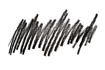 Black pencil hatching isolated on a transparent background.