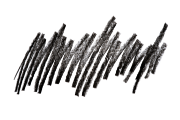 Black pencil hatching isolated on a transparent background.