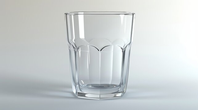 Drinking glass cup with empty contents. Transparent glass.