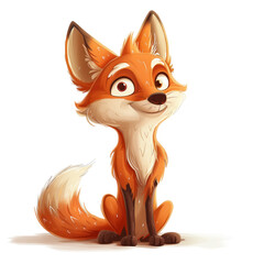 Obraz premium Cute Funny Cartoon Fox, Illustration for Children Book, Generative AI