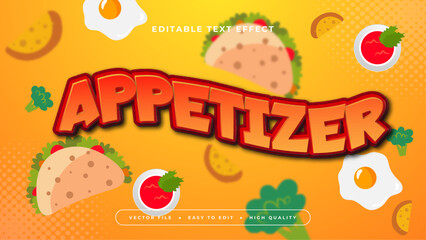 Fototapeta premium Colorful appetizer 3d editable text effect - font style