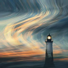 Rolgordijnen lighthouse artwork © mynewturtle