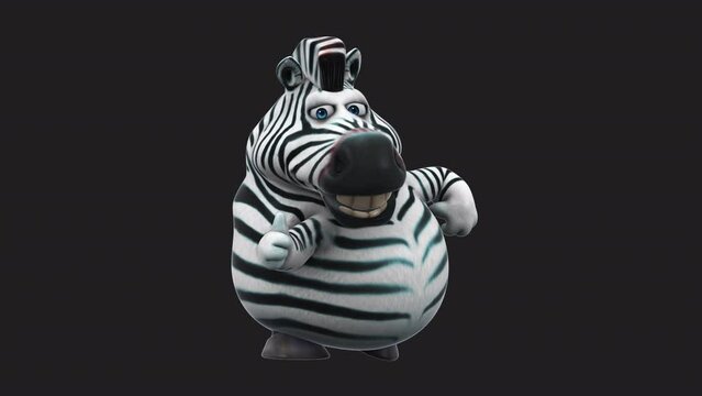 Fun 3D cartoon zebra with thumbs up and down (with alpha channel included)