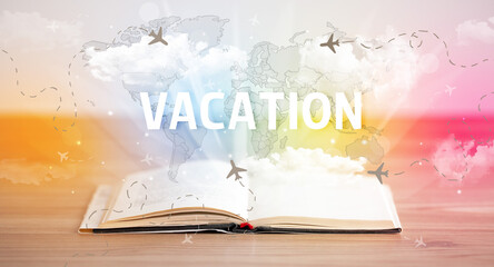 open book, vacation concept