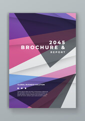 Colorful vector minimalist design geometric corporate brochure for annual report, magazine, poster, corporate, corporate presentation, portfolio, flyer, layout template