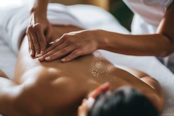Relaxing Spa Day: Deep Tissue Massage Therapy Session - obrazy, fototapety, plakaty
