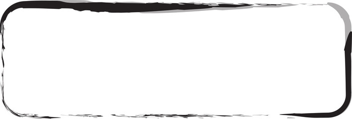 Rounded rectangle brush strokes frame for tag, label, card