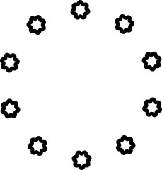 Star round decorative border frames. Design element, ornament