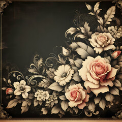 vintage floral background  wedding, love, isolated, floral, bunch, beauty,Ai generated 