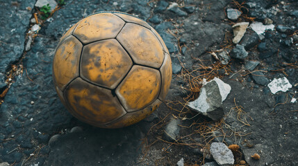old football on ground 