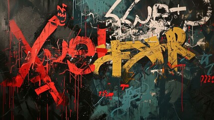 graffiti wall art abstract background, Generative Ai not real photo, idea for artistic street art pop culture background backdrop
- 767078770