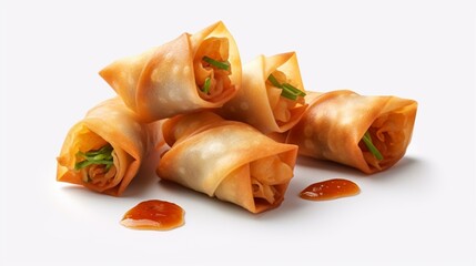 Spring Rolls Isolated on Transparent Background