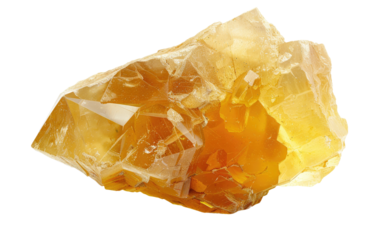 Glowing Libyan Desert Glass isolated on transparent Background