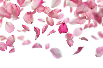Blurry Petals Flying on Transparent Background
