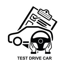 Test drive car icon isolated on background vector illustration.
